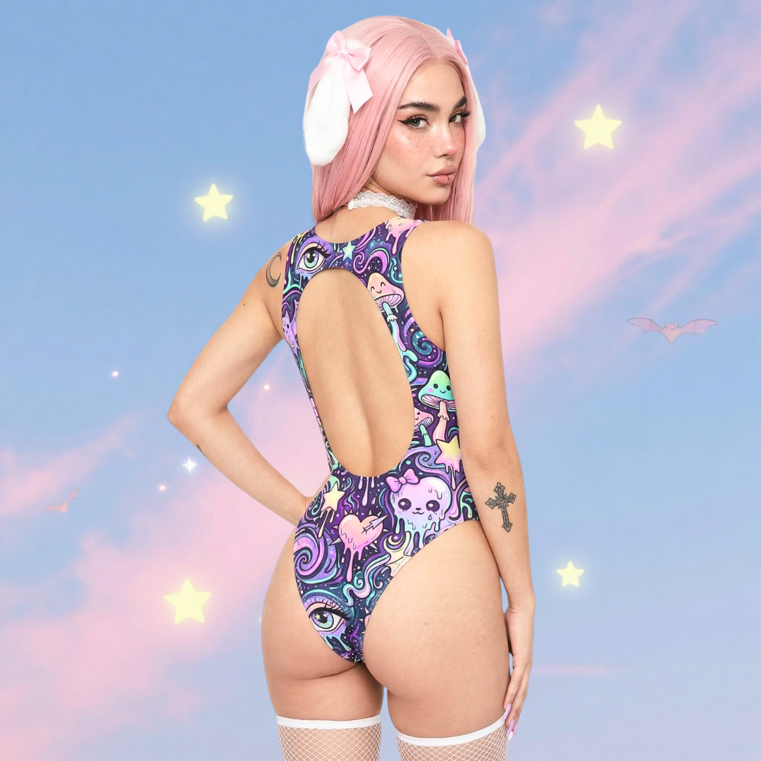 Pastel Goth Trip Rave Bodysuit