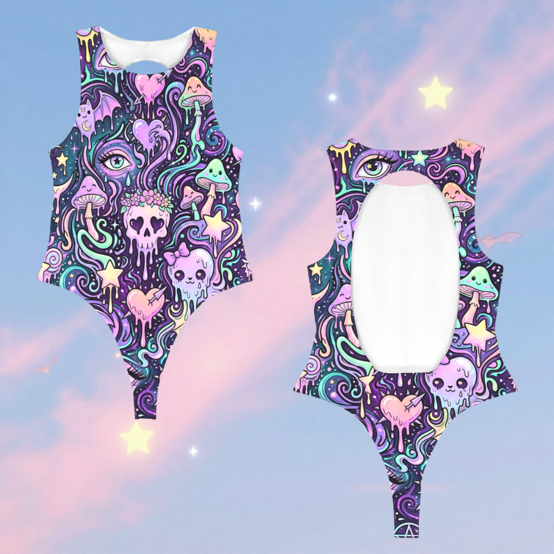 Pastel Goth Trip Rave Bodysuit